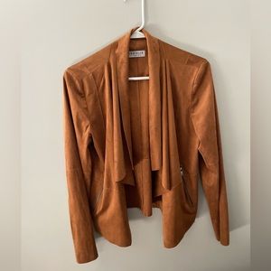 Bagatelle Faux-Suede Drape-Front Jacket, NWOT